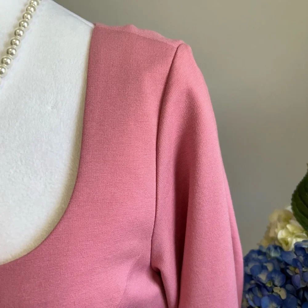 Kate Spade Pink Ponte Puff Sleeve Dress